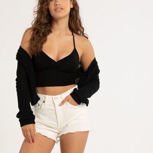 Levi's 501 White Shorts with Buttonfly